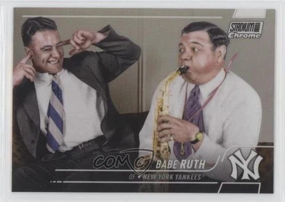 2022 Topps Stadium Club Chrome Refractor Babe Ruth (With Lou Gehrig) #3 HOF - Image 1 of 2