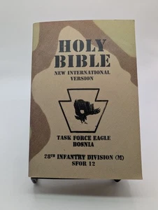US Army Holy Bible NIV Military Edition Task Force Eagle Bosnia 28th Infantry - Picture 1 of 14