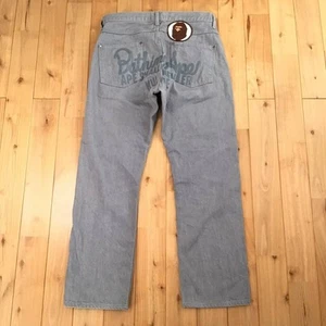 BAPE Champion printed denim pants a bathing ape NIGO Size S - Picture 1 of 10