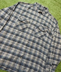 Vintage 90’s Rusty Surf Skate Plaid Button Up Long sleeve Flannel XL - Picture 1 of 8