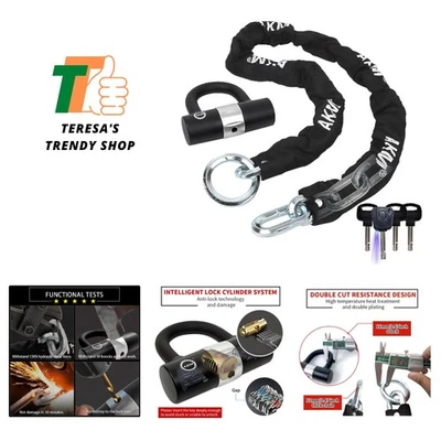 Robust 12mm Thick Bike Chain Lock with Anti-Theft Design - 5ft Security Solution - Image 1 of 4