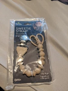 Itzy Ritzy Sweetie Beaded Strap Pacifier Clip - Toast - Picture 1 of 1