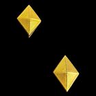 Pair U.S. Army Officers Finance Corps Collar Lapel Pins Gold Tone Diamond Shape