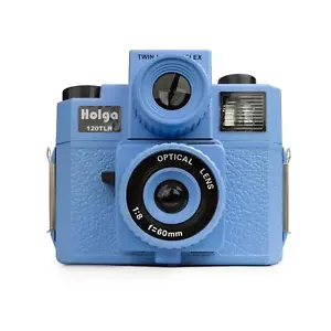 HOLGA 120 TLR Camera Blue Twinlens Light Bay Viewfinder Retro Analog Camera - Picture 1 of 9