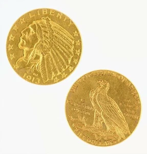 $5 Half Eagle Indian Head AU Raw Gold Pre 1933 (Random Year) - Picture 1 of 3