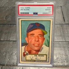 1952 Topps Jim Hearn #337 *Giants* PSA 2.5 GOOD+