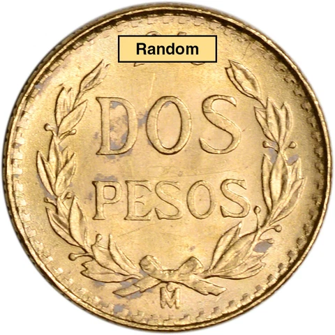 Mexico Gold 2 Pesos .0482 oz - XF/AU - Random Date Cover