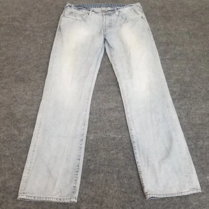 Guess Jeans Mens 34x32 Blue Rebel Straight Leg Mid Rise Denim - Picture 1 of 15