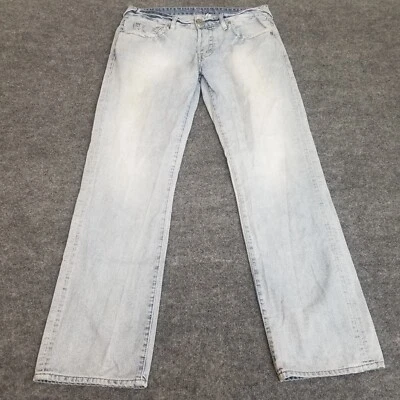 Guess Jeans Mens 34x32 Blue Rebel Straight Leg Mid Rise Denim - Image 1 of 4