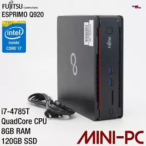 Fujitsu Esprimo Q920 Intel Core I7-4785T 120GB 8GB Mini Pc Computer Windows 10 - Picture 1 of 4