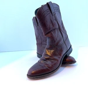 Justin 3240 Vintage Brown/ Red Roper Western Cowboy Boots 9.5 D - Picture 1 of 6