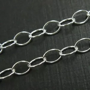 Cadena de plata esterlina al por mayor, cable ovalado redondo grueso, cadenas a granel de 5,8x4,2 mm - Imagen 1 de 3