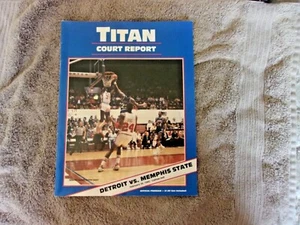 1984-85 DETROIT TITANS vs MEMPHIS STATE TIGERS PROGRAM 1985 BASKETBALL College  - Picture 1 of 12