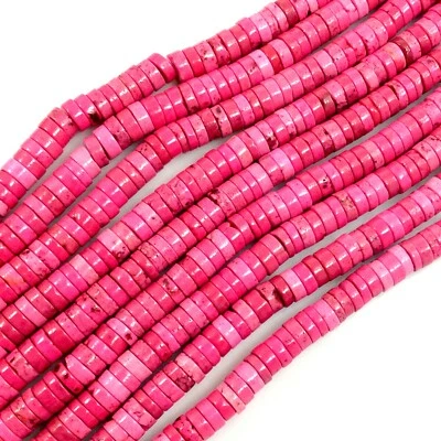 Cuentas Heishi Turquesa 15" 4mm 6mm 8mm 10mm 12mm Piedras Preciosas Howlita Magnesita Foto 1 de 4