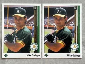 (2) 1989 Upper Deck MIKE GALLEGO "Reverse Negative" Error & Corrected Cards #583 - Picture 1 of 2