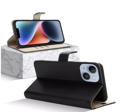 For iPhone 14 7 8 XR 11 12 13 PRO MAX Cover PU Leather Book Wallet Stand Case - Image 1 of 4