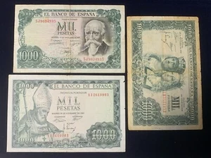 España España: 3x 1000 Pesetas 1957 - 1965 - 1971 - Imagen 1 de 2