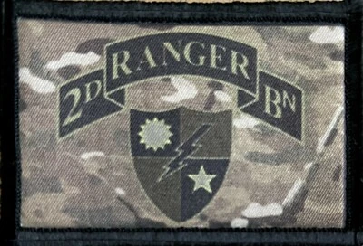 2nd Ranger Battalion Subdued Multicam Morale Patch Tactical Army USA Flag  - Image 1 of 4