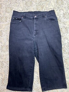 Lee Womens Sz 14M Capris High Rise Denim Ladies Pants Designer Jeans Black - Picture 1 of 12