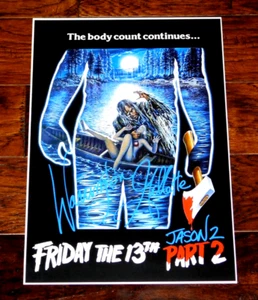 WARRINGTON GILLETTE SIGNED FRIDAY THE 13TH PART 2 12X18 MOVIE POSTER!!! - Picture 1 of 2