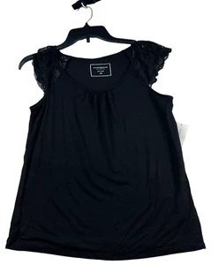 Charter Club Intimates Sleeping Blouse Womens size XS Black Floral Lace New - Picture 1 of 7