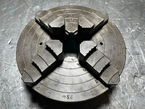 8" Lathe Chuck 4 Jaw Lathe Chuck, Pratt Steel GU, Reversible Jaws, 2" Bore - Picture 1 of 11