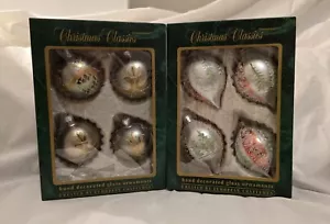 Christmas Classics Boxed Ornaments Gorgeous Sparkle Hand Decorated - Picture 1 of 3