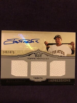 2011 Topps Marquee Jose Tabata Auto Triple Jersey Relic #'d 240/470 - Image 1 of 2