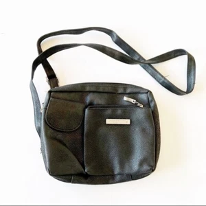 Baggallini Reptile Textured Black Convertible Crossbody Bag Travel Organizer - Picture 1 of 7