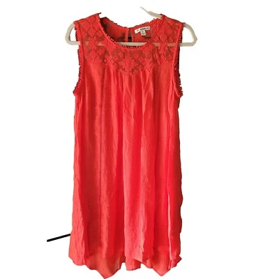 Jean Paul Richards Tunic Dress Petite Babydoll With Lace Trim Women's Size Small - Image 1 of 4