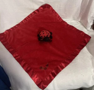 Coperta di sicurezza The Bearington Collection Lovey Ladybug raso schiena e bordo rosso - Foto 1 di 11