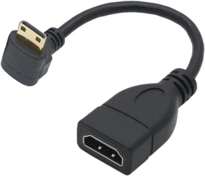 15CM Mini Hdmi 90 Degree Adapter Mini Hdmi Right Angle Male to HDMI Female Cable - Picture 1 of 12