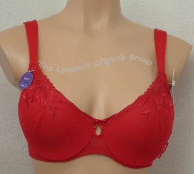 Vanity Fair Curvation 4455, Lace, Underwired, Minimizer Bra, 34C,38C, Zesty Red, - Image 1 of 3