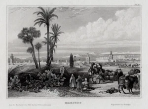 Marokko, Marrakesch, echter Stahlstich, BI um 1840 - Picture 1 of 1