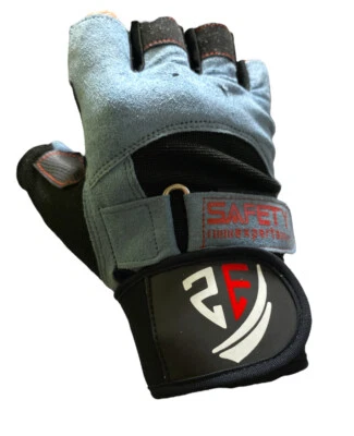 Guantes de hombre de alta resistencia gimnasio entrenamiento de potencia correa de muñeca cuero sintético Foto 1 de 4