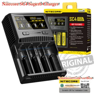 Nitecore SC4 4 Bay Battery Charger LED Display 18350 18650 21700 26650 AA AAA - Picture 1 of 3