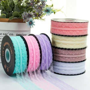 10 Colors Nylon Lace Ribbon - Trim Sewing Wedding Gift Craft - 4cm x 22M Roll - Picture 1 of 13