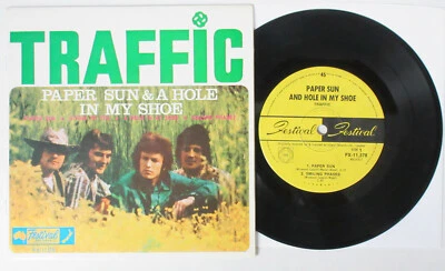 TRAFFIC Paper Sun & A Hole In My Shoe 1967 AUSTRALIA 7" EP Psych 45 WINWOOD VG+ - Image 1 of 2