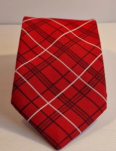 Corbata de poliéster a rayas rojas Thomas Daniel Collection - Elegante y clásica - Imagen 1 de 6