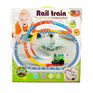 Electric Rail Train Kids Railway Toy Car Model Racing Track Road Birthday Gift - Picture 1 of 3