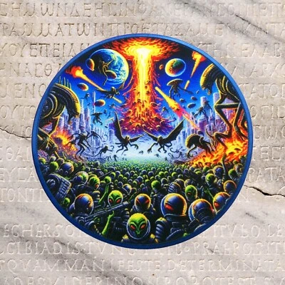 Alien Apocalypse Patch Iron-on Applique Clothing Ufo Unexplained Mysteries Space - Image 1 of 4