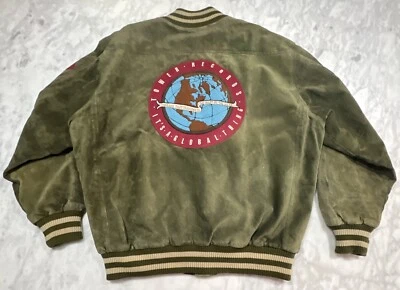 Chaqueta De Colección Tower Records Para Hombre XL Gamuza Verde Parche Grande Trasero Rara Desaparecida Foto 1 de 4
