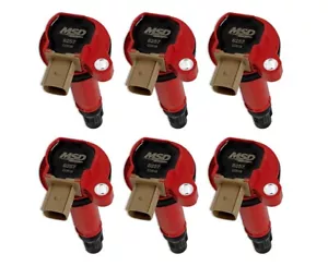 Bobinas de encendido rojas MSD (6) para F-150 2011-2016 3,5 L V6 EcoBoost con bronceado 3 pines - Imagen 1 de 5