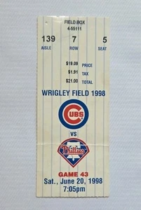 1998 Cubs Phillies Wood Rookie 1st Career HR 400+ Feet, 11 Ks, Win / Sosa 2 HRs - Bild 1 von 2