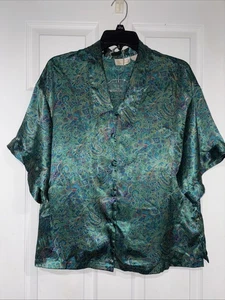 VICTORIA SECRET Set Pigiama Corto 2 Pezzi Donna Tg M Blu Floreale Paisley - Foto 1 di 6