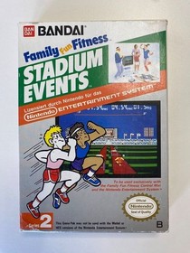 ULTRA RARE Stadium Events - Family Fun Fitness - NES Nintendo - PAL B (DE) CIB