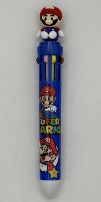 SUPER MARIO 10 Colors In 1 Retractable Multi Color Ball Point Pen - Blue Mario - Image 1 of 4