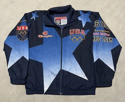 Vintage Champion 1996 Olympics USA Windbreaker Jacket Size Medium - Image 1 of 4