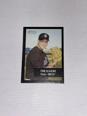 New York Mets HOF P Tom Glavine 2003 Bowman Heritage Baseball Black Border Card - Image 1 of 2