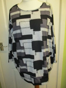 JERSEY LARGO OVERSIZE QUIZ TALLA 16 MUJER NEGRO/GRIS - Imagen 1 de 4